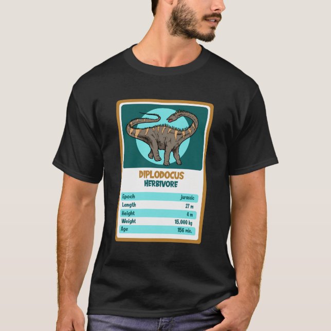 Camiseta Fato do Dinossauro do Diplodocumental da Placa Qua (Frente)