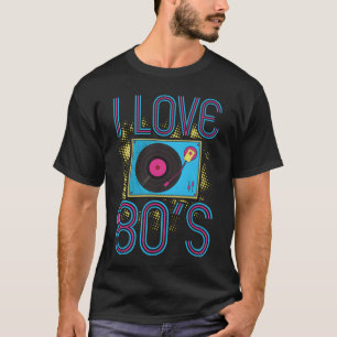 Camiseta Fato dos anos 80 Eu Amo os anos 80 retrô