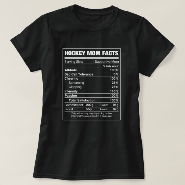 Camiseta Fatos da mãe de hóquei (Frente do Design)