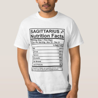 Camiseta Fatos da nutrição do Sagitário -