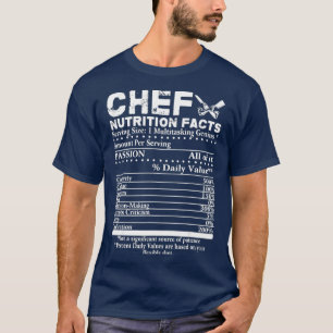 Camiseta Fatos De Alimentação De Chef Legal Presente Para C