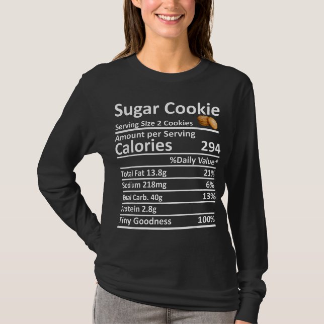 Camiseta Fatos de Comida de Nutrição de Açúcar - Cos (Frente)