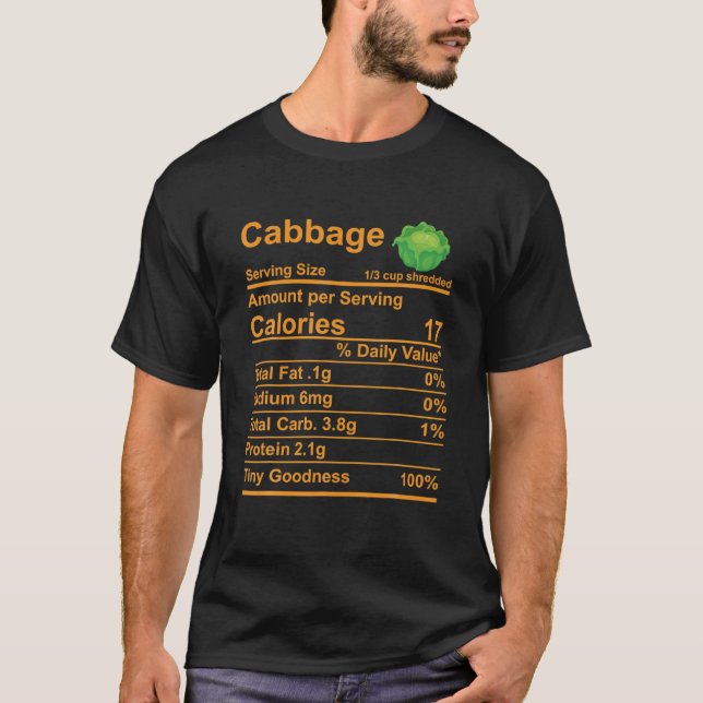 Camiseta Fatos de Comida de Nutrição de Couve Fatos de Ação (Frente)