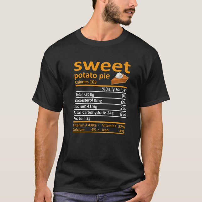 Camiseta Fatos De Comida De Pizza De Batata Doce Na Ação De (Frente)