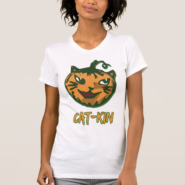 Camiseta Fatos de Halloween de Gato Negro (Frente)