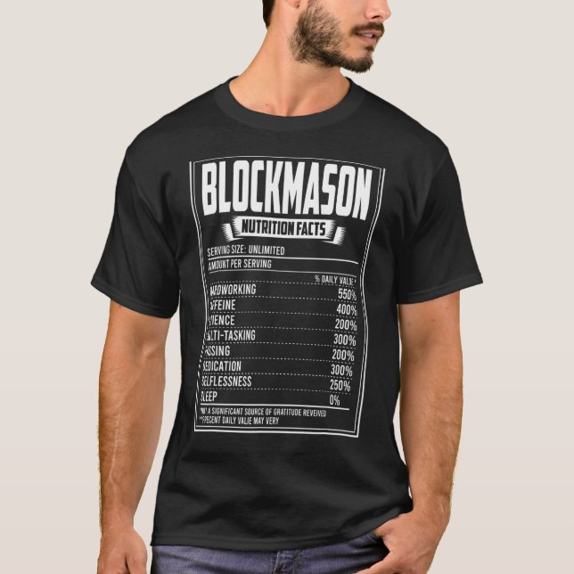 Camiseta Fatos de Nutrição Blockmason (Frente)