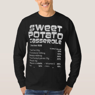 Camiseta Fatos De Nutrição De Batata Doce Correspondentes A
