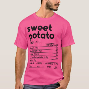 Camiseta Fatos De Nutrição De Batata Doce Dão Funny Thanksg
