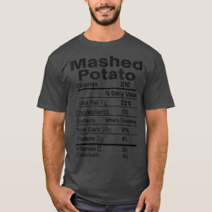 Camiseta Fatos De Nutrição De Batata Funny Mash Fatos Graça
