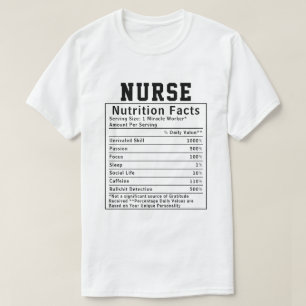 Camiseta Fatos de Nutrição de Enfermeira Engraçados Present