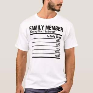 Camiseta Fatos de Nutrição de Membros da Família Personaliz