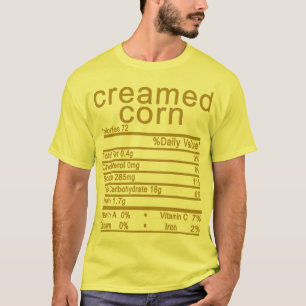 Camiseta Fatos de Nutrição de Milho cremado