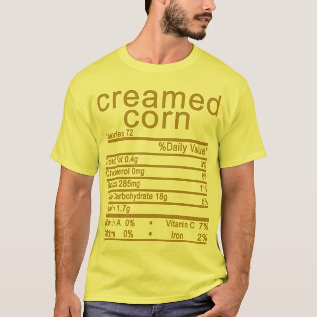 Camiseta Fatos de Nutrição de Milho cremado (Frente)