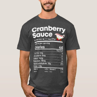 Camiseta Fatos de Nutrição de Molho de Cranberry Ação de Gr