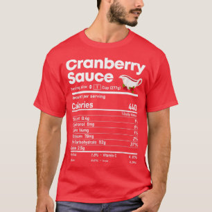 Camiseta Fatos de Nutrição de Molho de Cranberry Ação de Gr