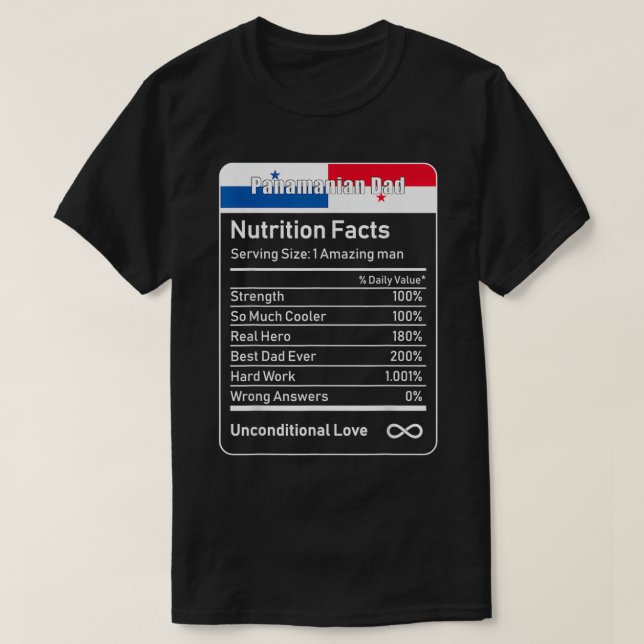 Camiseta Fatos de Nutrição de Pais panamenhos (Frente do Design)