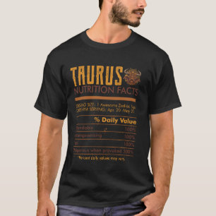 Camiseta Fatos de Nutrição de Touro Zodíaco Astrologia Horó