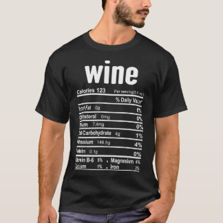 Camiseta Fatos De Nutrição De Vinho Família Correspondendo
