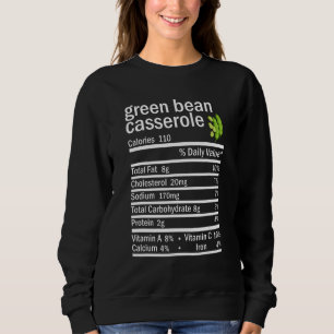 Camiseta Fatos de Nutrição do Casserole de Feijão Verde