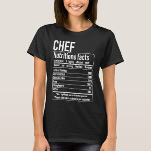 Camiseta Fatos de Nutrição do Chef Roupas Culinárias de Coz