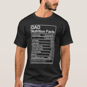 Camiseta Fatos de Nutrição do Papai Doce Atencioso Pai Lega