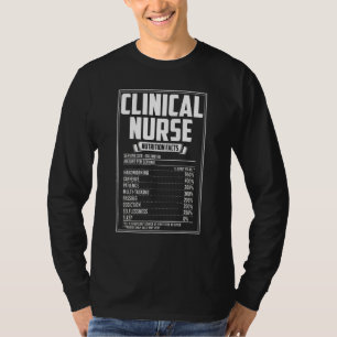 Camiseta Fatos de Nutrição dos Enfermeiros Clínicos