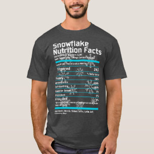 Camiseta Fatos de Nutrição em Floco de Neve