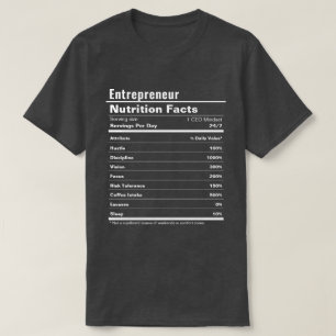 Camiseta Fatos de Nutrição Engraçado pelo Empreendedor