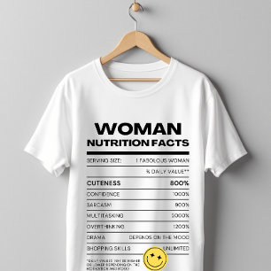 Camiseta Fatos de Nutrição Feminina Design Divertido e Engr