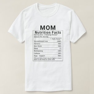 Camiseta Fatos Divertidos de Nutrição para Mãe Presente do