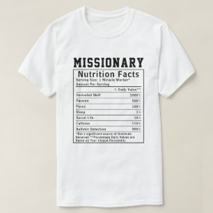 Camiseta Fatos Divertidos de Nutrição para Missionários Pre