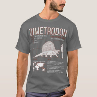 Camiseta Fatos Divertidos sobre Dimetrodon Dinossauro Ciênc