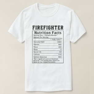 Camiseta Fatos engraçados sobre nutrição de bombeiros para