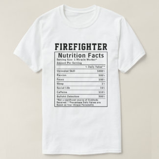Camiseta Fatos engraçados sobre nutrição de bombeiros para