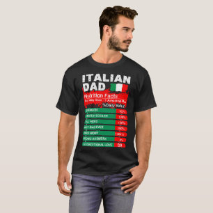 Camiseta Fatos italianos da nutrição do pai que servem o