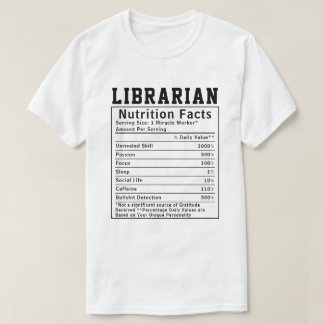 Camiseta Fatos Nutricionais Bibliotecários Engraçados Funci