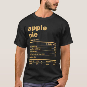 Camiseta Fatos Nutricionais da Apple Pie de Natal de Ação d