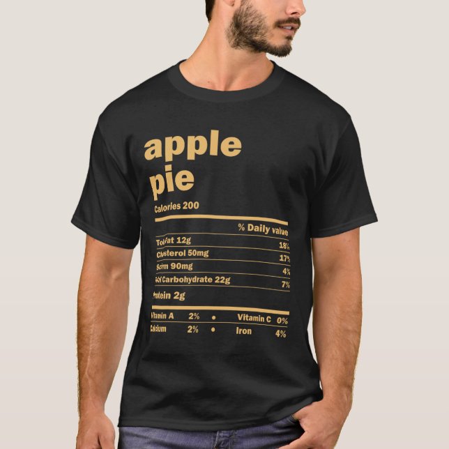 Camiseta Fatos Nutricionais da Apple Pie de Natal de Ação d (Frente)