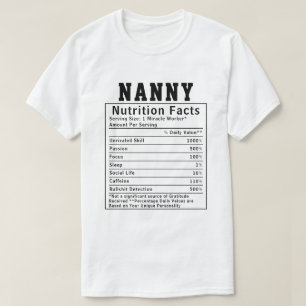 Camiseta Fatos Nutricionais da Babá Engraçada Presente para