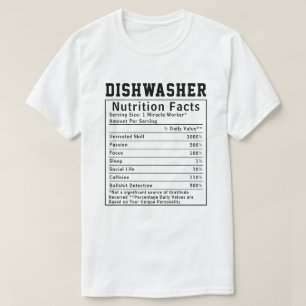 Camiseta Fatos Nutricionais da Máquina de Louça Divertidos