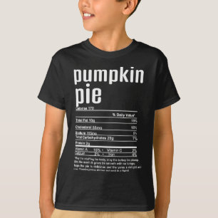 Camiseta Fatos Nutricionais da Torta de Abóbora do Dia de A