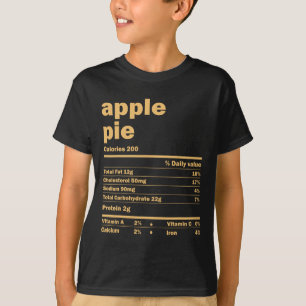 Camiseta Fatos Nutricionais da Torta de Maçã do Dia de Ação