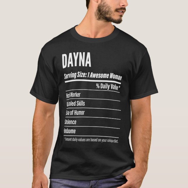 Camiseta Fatos Nutricionais Dayna que Servem Calorias de Ta (Frente)