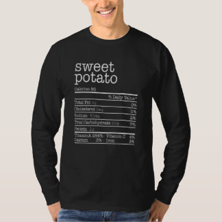 Camiseta Fatos Nutricionais de Batatas Doces Dia de Ação de