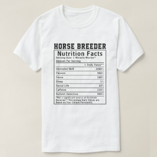 Camiseta Fatos Nutricionais de Criador de Cavalos Engraçado