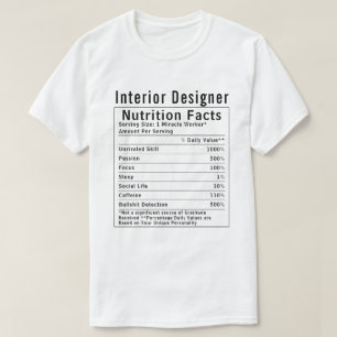 Camiseta Fatos Nutricionais de Designer de Interiores Engra