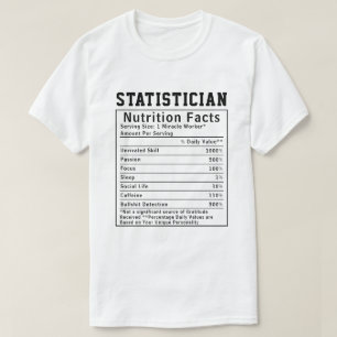 Camiseta Fatos Nutricionais de Estatístico Engraçado Dados 