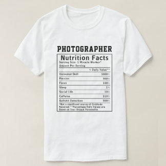Camiseta Fatos Nutricionais de Fotógrafo Engraçado Presente