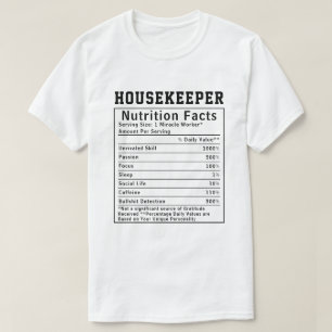 Camiseta Fatos Nutricionais de Governanta Engraçada Present
