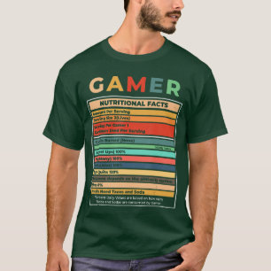 Camiseta Fatos Nutricionais de Jogador Jogo de Vídeo game d